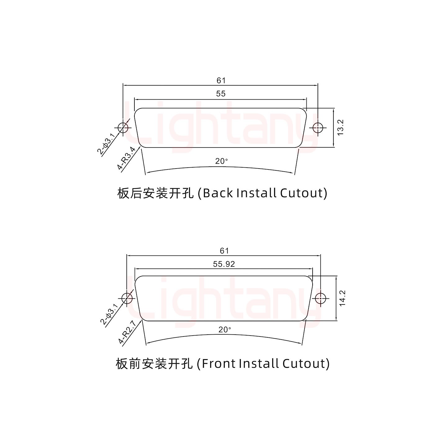 24W7母短體焊線/光孔/大電流20A