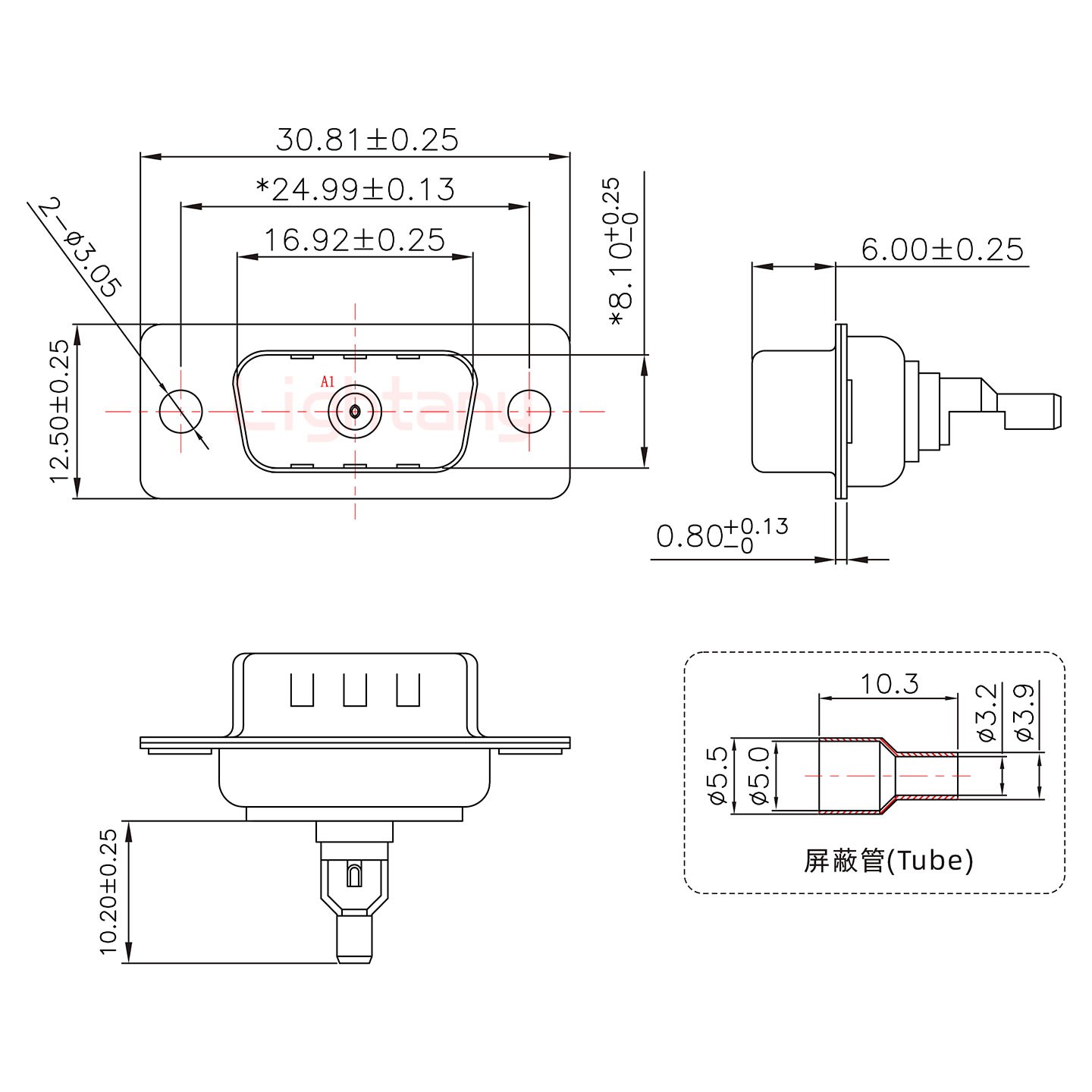 1W1公頭焊線(xiàn)+防水接頭/線(xiàn)徑5~11mm/射頻同軸50歐姆